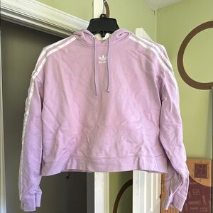 Adidas Pastel Purple Hoodie with White Stripes